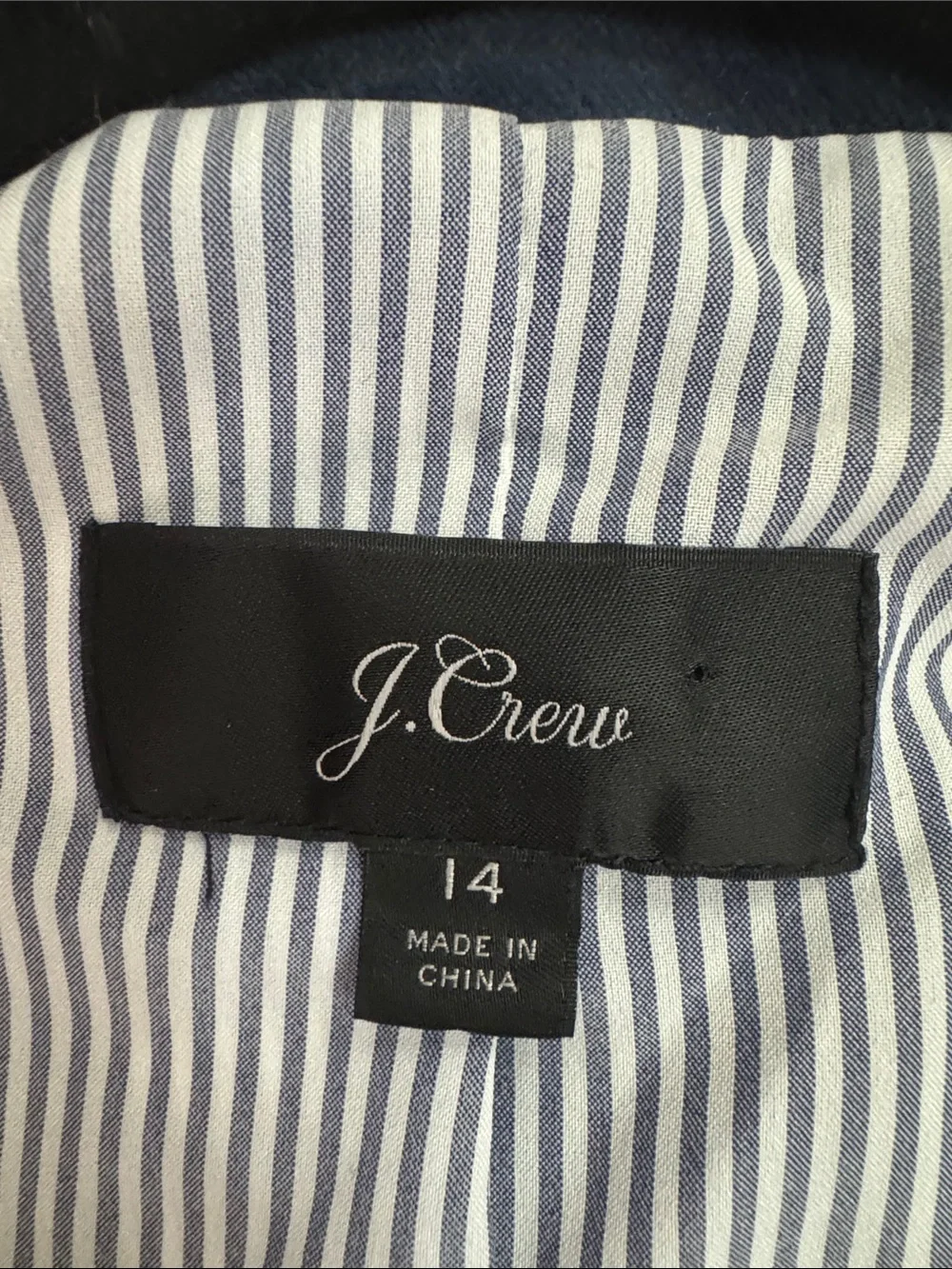 J. Crew Parke Velvet Midnight Blue Blazer Suit Jacket size 14